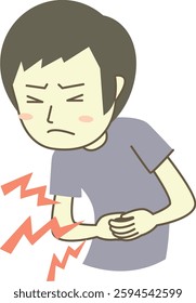 man suffering from abdominal pain