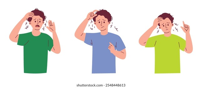 Homem que sofre de perda de cabelo