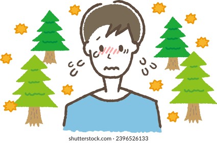 A man suffering from hay fever