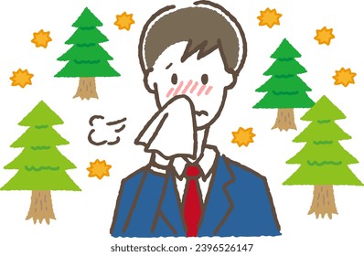 A man suffering from hay fever