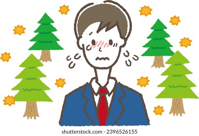 A man suffering from hay fever
