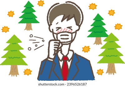 A man suffering from hay fever