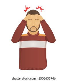 A man suffering from a headache.