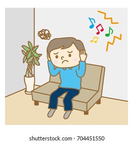 A man suffering from noise