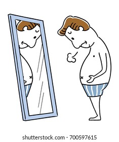 man suffering from obesity