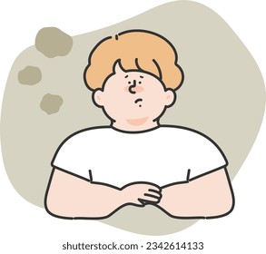 Man suffering from poor physical condition illustration