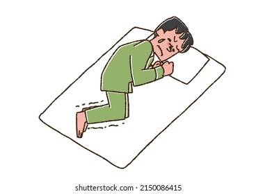 Man Suffering Restless Legs Syndrome Comical Stock Vector (Royalty Free ...