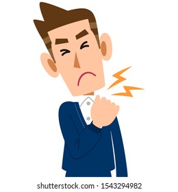 a man suffering from stiff shoulders and neck pain