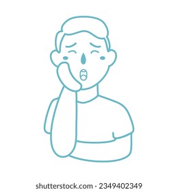 hombre que sufre de dolor de dientes fuerte terrible