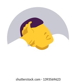 Man suffers from headache. Unpleasant pain. Vector illustration.
