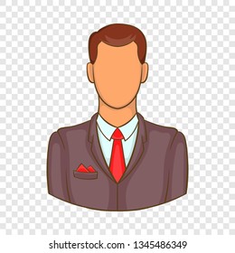 Man in suit avatar icon in cartoon style isolated on background for any web design 