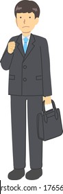 A man in a suit with a bag