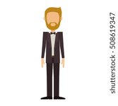 man in suit with beard without face