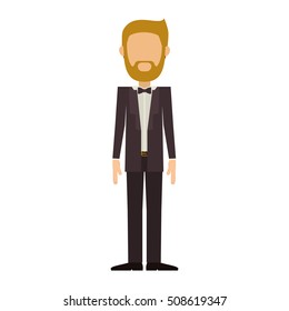 man in suit with beard without face