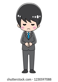 A man with a suit to bow