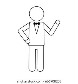 man in suit with bowtie icon image 
