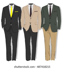 Man suit. Clothes collection. Vector illustration.