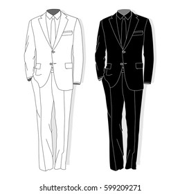Man suit. Clothes collection. Vector illustration.