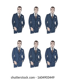 man in suit with different textures patterns