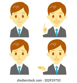 man, in suit,  expressions