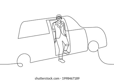 Man Suit Getting Out Car One Stock Vector (Royalty Free) 1998467189 ...