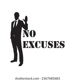 A man in a suit with his hand for the oath - No Excuses