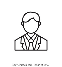 Hombre con icono de traje con diseño lineal. Icono de hombre de negocios