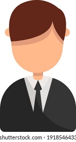 Man in a suit, illustration, vector on white background.