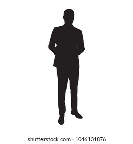 Man Suit Isolated Vector Silhouette Businessman Stock Vector (Royalty ...