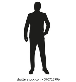 Man in suit, isolated vector silhouette