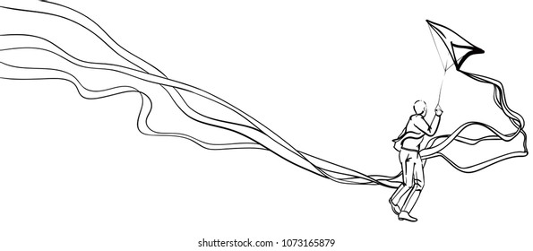 Man in a Suit with a Kite