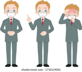 A man in a suit with a mask