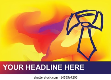 Man Suit or Necktie Icon. Creative Abstract Art Background with Color Yellow, Red, Violet. Graphic Design Concept, Flat, Line, Element, Vector Illustration EPS 10.