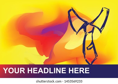 Man Suit or Necktie Icon. Creative Abstract Art Background with Color Yellow, Red, Violet. Graphic Design Concept, Flat, Line, Element, Vector Illustration EPS 10.
