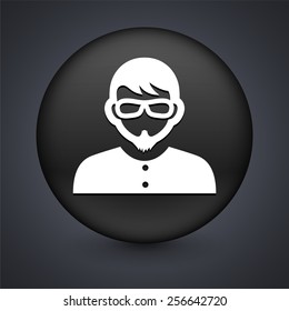 Man in Suit on Black Round Buttons