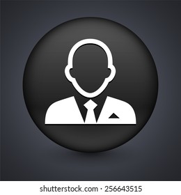 Man in Suit on Black Round Buttons