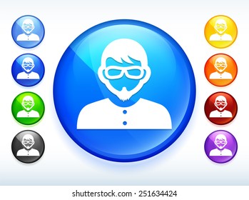 Man in Suit on  Color Round Buttons