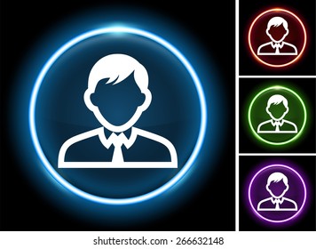 Man in Suit  on  Color Round Buttons