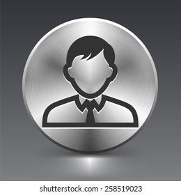 Man in Suit  on Silver Round Buttons