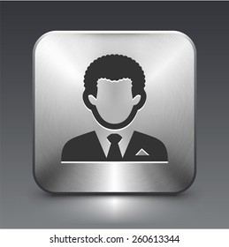 Man in Suit on Silver Square Buttons
