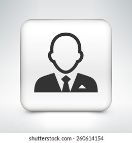 Man in Suit on White Square Buttons