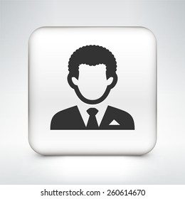 Man in Suit on White Square Buttons