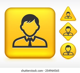 Man in Suit  on Yellow Square Buttons
