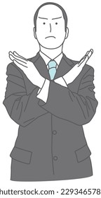 A man in a suit posing to refuse