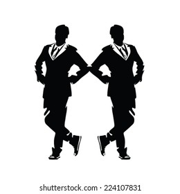 man in suit posing vector illustration