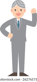 A man in a suit raising his fist