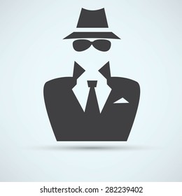 Man in suit. Secret service agent icon