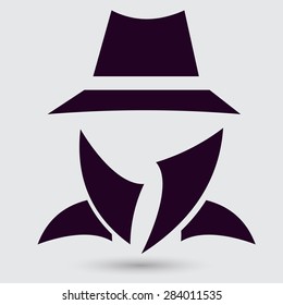 Man in suit. Secret service agent icon