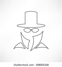 Man in suit. Secret service agent icon