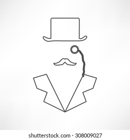 Man in suit. Secret service agent icon